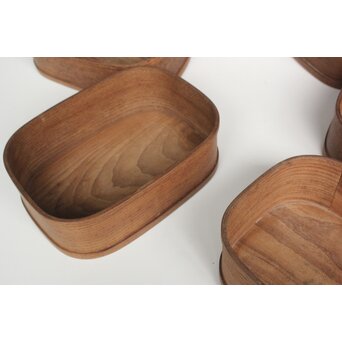 桑 曲げわっぱ 煙草盆 6個1組　X595 