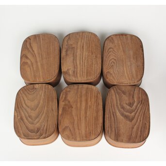 桑 曲げわっぱ 煙草盆 6個1組　X595 