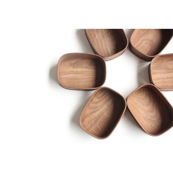 桑 曲げわっぱ 煙草盆 6個1組　X595 