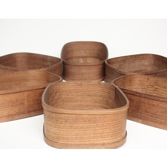 桑 曲げわっぱ 煙草盆 6個1組　X595 