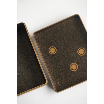 三田村自芳 蔦蒔絵 料紙箱　Q383 