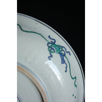 二代 徳田八十吉 九谷村原石作 古九谷敬幕 飾皿　P551 