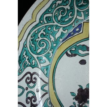 二代 徳田八十吉 九谷村原石作 古九谷敬幕 飾皿　P551 