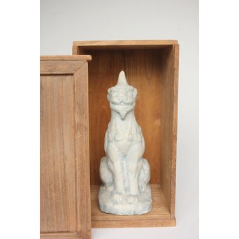 飛田朝二郎【霊狗】翡翠石彫か　U377 