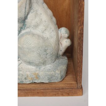 飛田朝二郎【霊狗】翡翠石彫か　U377 