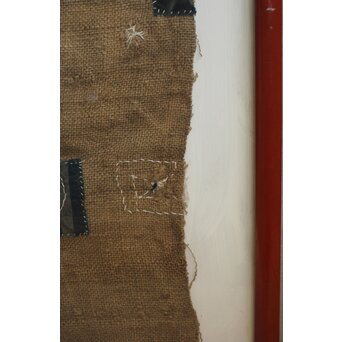 ボロ 古布 継接麻袋 額装　U378 