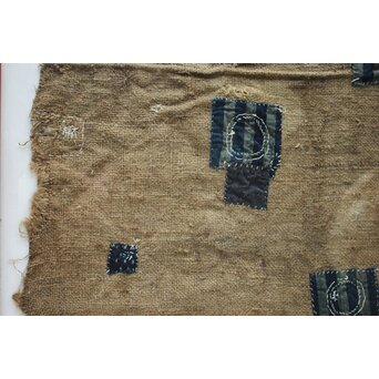 ボロ 古布 継接麻袋 額装　U378 