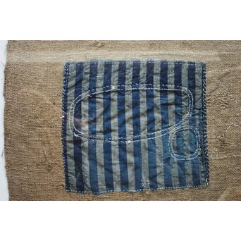 ボロ 古布 継接麻袋 額装　U378 