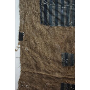 ボロ 古布 継接麻袋 額装　U378 