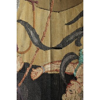 湖華銘 キャバレー/サーカス図 織物/刺繍 大屏風　U379 