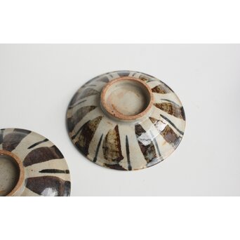 北大路魯山人 麦藁手 茶碗 二客 共箱　P555 