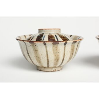 北大路魯山人 麦藁手 茶碗 二客 共箱　P555 