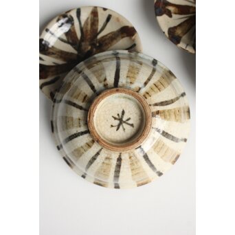 北大路魯山人 麦藁手 茶碗 二客 共箱　P555 