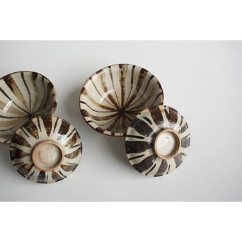 北大路魯山人 麦藁手 茶碗 二客 共箱　P555 