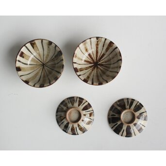 北大路魯山人 麦藁手 茶碗 二客 共箱　P555 