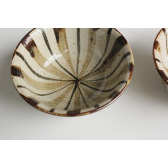 北大路魯山人 麦藁手 茶碗 二客 共箱　P555 