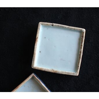 清朝期 新渡 染付 青花香合　P556 