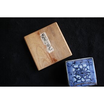 清朝期 新渡 染付 青花香合　P556 