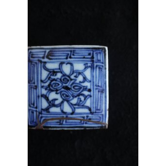 清朝期 新渡 染付 青花香合　P556 