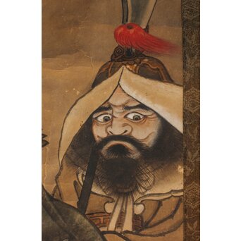 狩野常信門下 永井慶竺/常喜か 関羽周倉図　Z647 