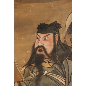 狩野常信門下 永井慶竺/常喜か 関羽周倉図　Z647 