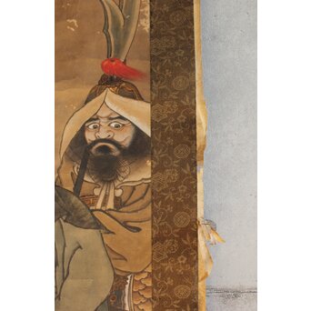 狩野常信門下 永井慶竺/常喜か 関羽周倉図　Z647 