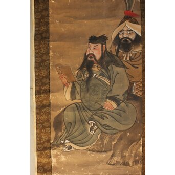 狩野常信門下 永井慶竺/常喜か 関羽周倉図　Z647 