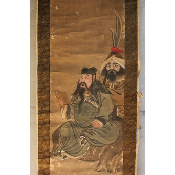 狩野常信門下 永井慶竺/常喜か 関羽周倉図　Z647