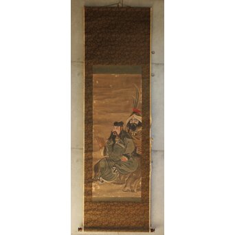 狩野常信門下 永井慶竺/常喜か 関羽周倉図　Z647 