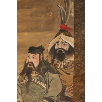 狩野常信門下 永井慶竺/常喜か 関羽周倉図　Z647 