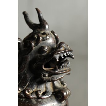 明～清 古銅獅子香炉　M458 