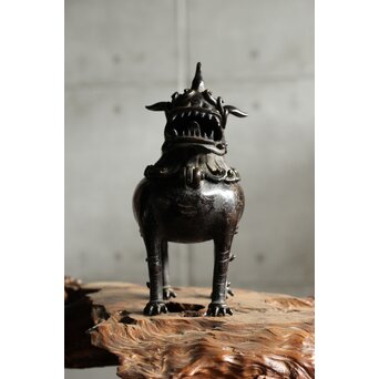 明～清 古銅獅子香炉　M458 