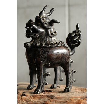明～清 古銅獅子香炉　M458 