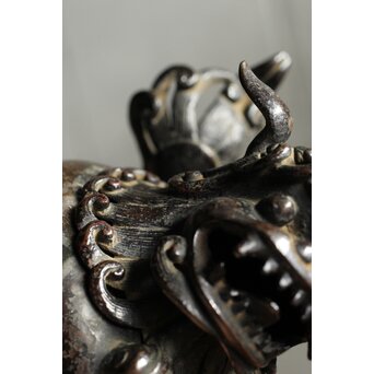 明～清 古銅獅子香炉　M458 