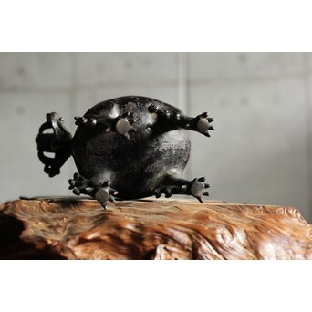 明～清 古銅獅子香炉　M458 