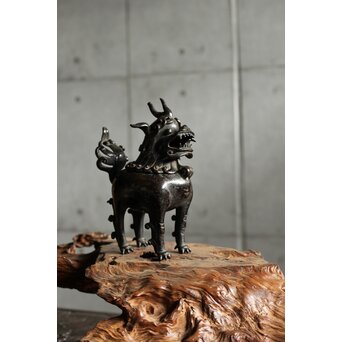 明～清 古銅獅子香炉　M458 