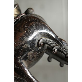 明～清 古銅獅子香炉　M458 