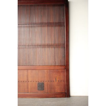 総欅 幅広格子蔵戸　W0204 左右への反り