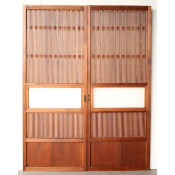 くもりガラス 細身格子戸 4枚1組　L1172 CD　表