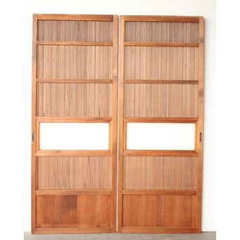 くもりガラス 細身格子戸 4枚1組　L1172 CD　ウラ