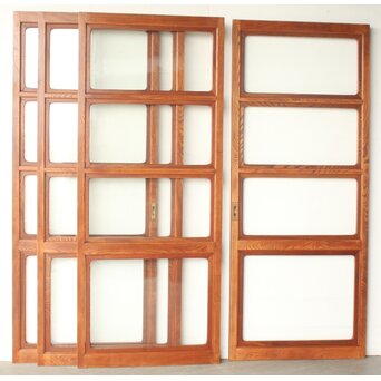 総堅木 美杢 クリアガラス戸 4枚1組　GD0289