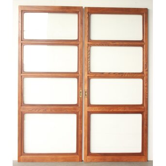 総堅木 美杢 クリアガラス戸 4枚1組　GD0289 