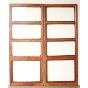 総堅木 美杢 クリアガラス戸 4枚1組　GD0289 