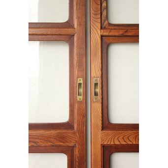 総堅木 美杢 クリアガラス戸 4枚1組　GD0289 