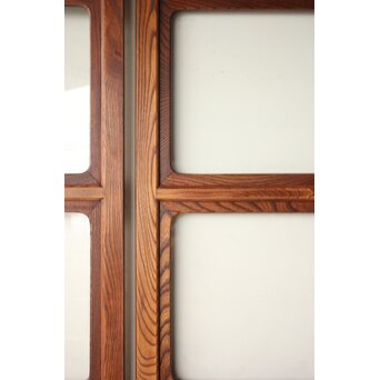 総堅木 美杢 クリアガラス戸 4枚1組　GD0289 