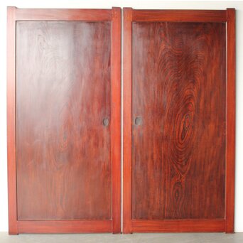 総欅一枚板戸 4枚1組　B1097 CD　表