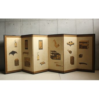 雛道具図 屏風 一双　Z651 