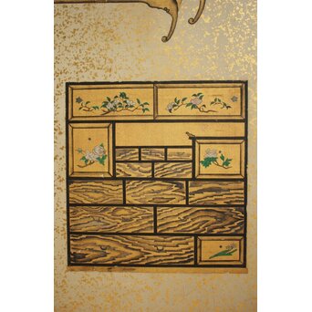 雛道具図 屏風 一双　Z651 