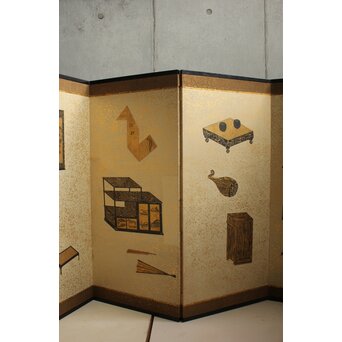 雛道具図 屏風 一双　Z651 