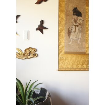 小玉貞良かアイヌ イオマンテ図 紙本掛軸　Z653 